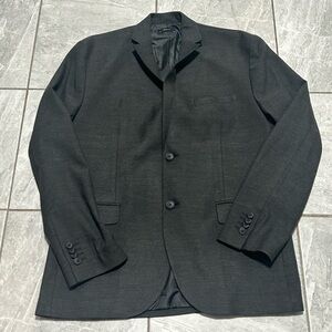 New Look Men Skinny Fit Blazer 46R Charcoal Gray 2 Button Suit Jacket